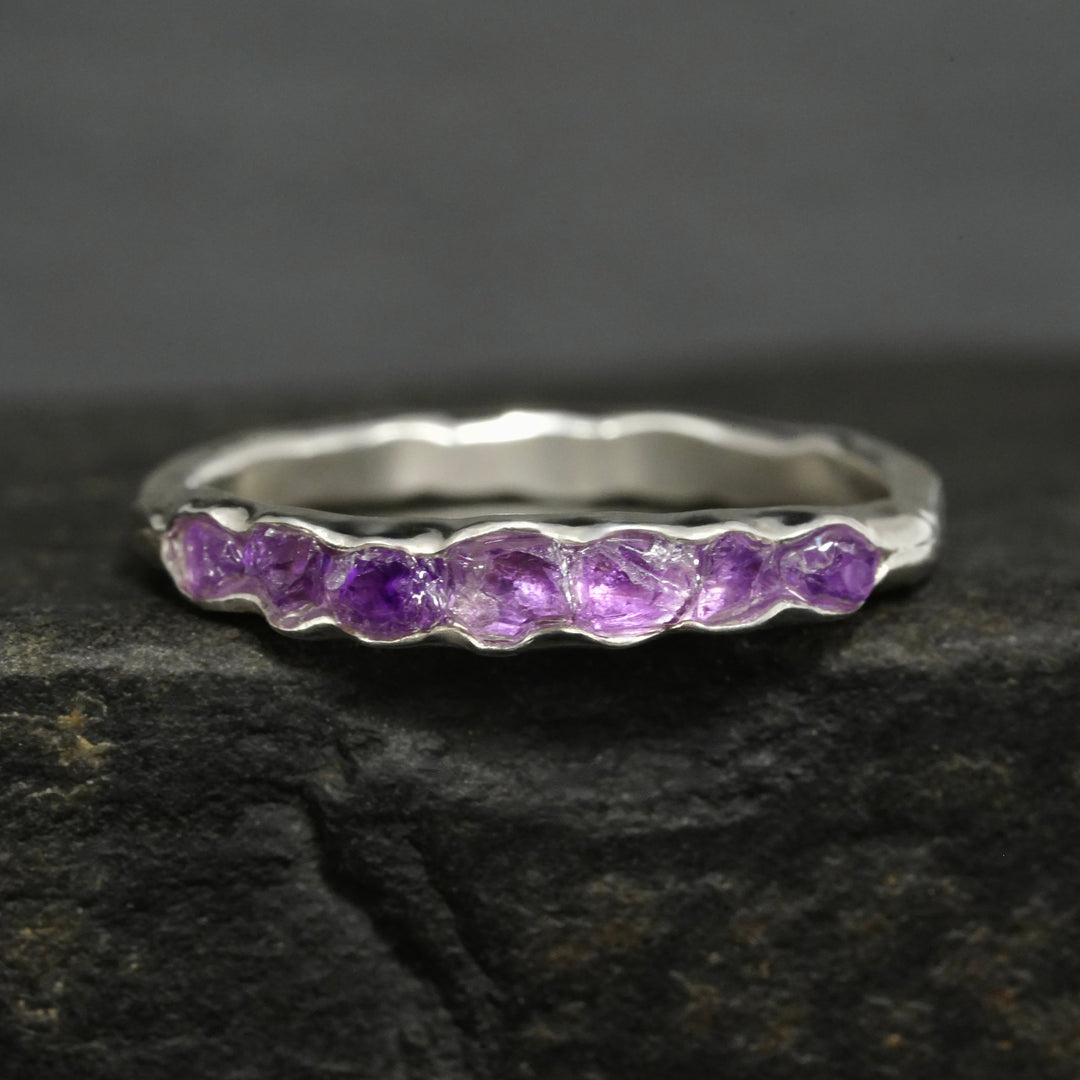 Raw Amethyst Band Ring