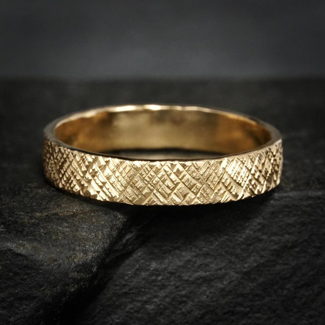 Patterned Wedding Band Ring