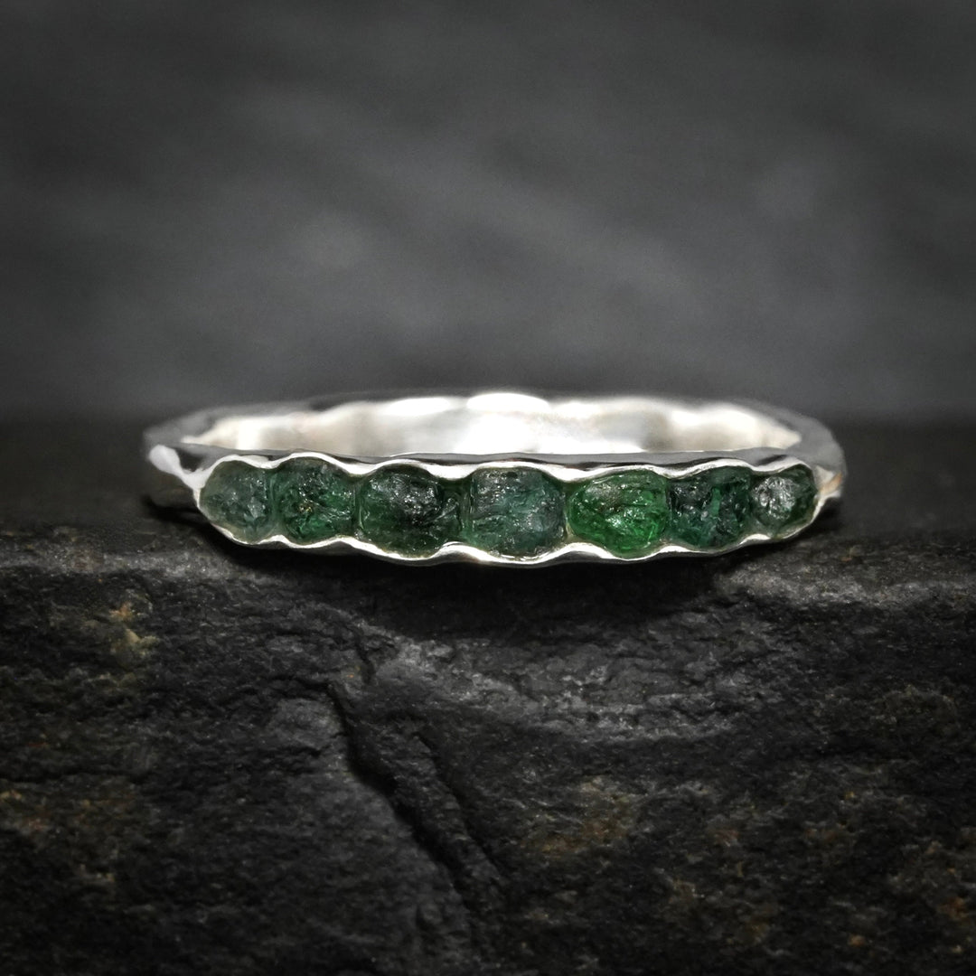 Raw Emerald Band Ring