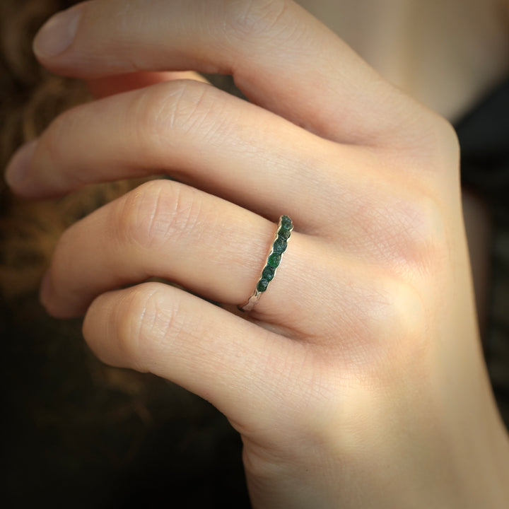 Raw Emerald Band Ring