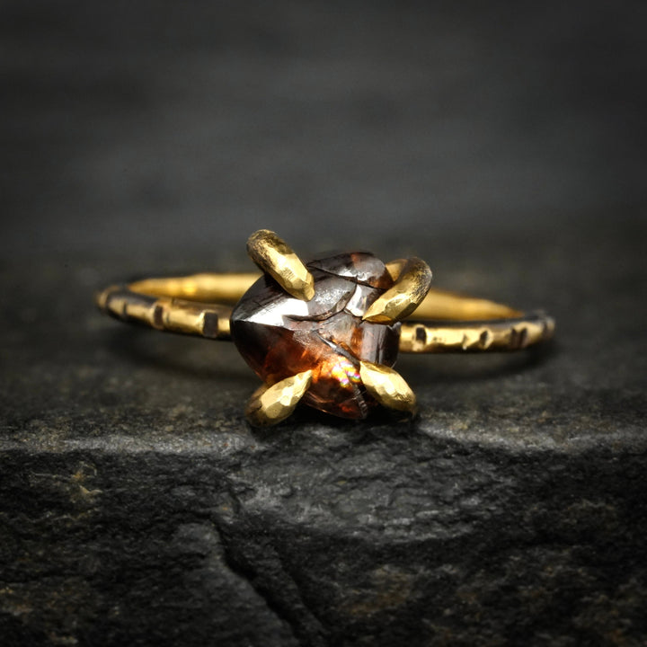 Raw Brown Diamond Crystal Ring