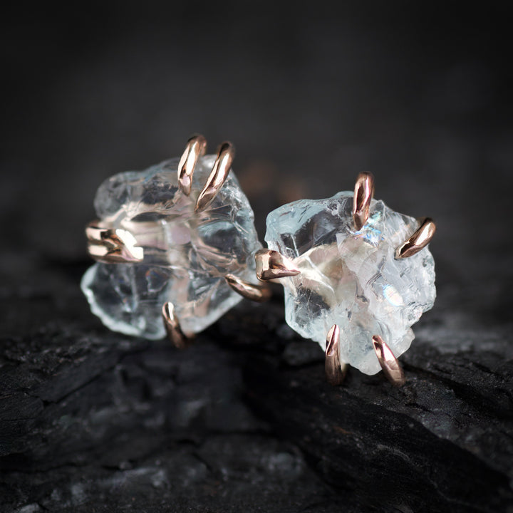 RTS 14k Rose Gold Aquamarine Studs