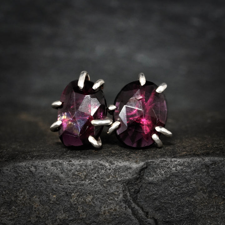 RTS 925 Silver Garnet Earrings