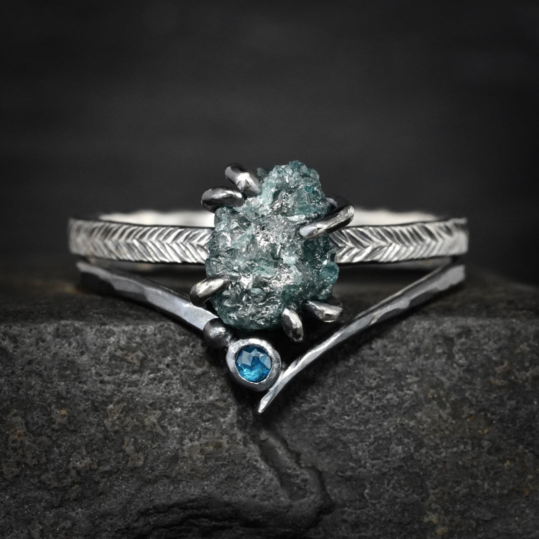 Blue Diamond Ring Set