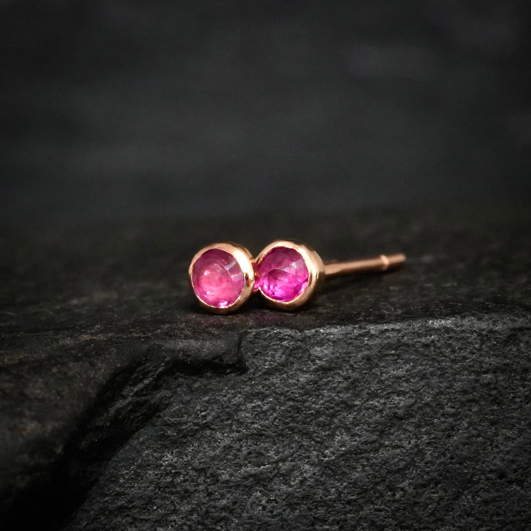 Tiny Ruby Stud Earrings