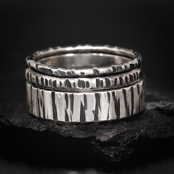 Hammered Birch Tree Band Ring