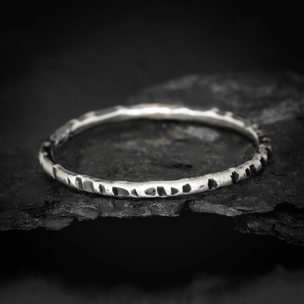 Hammered Birch Tree Band Ring