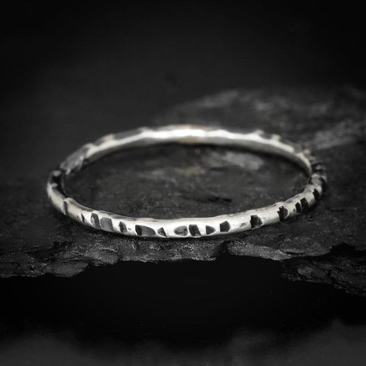 Hammered Birch Tree Band Ring