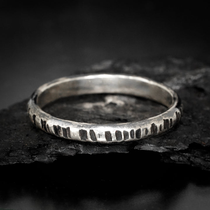 Hammered Birch Tree Band Ring