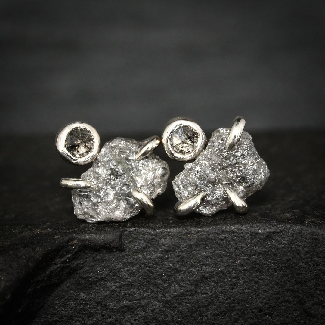 RTS Silver Grey Diamond Studs