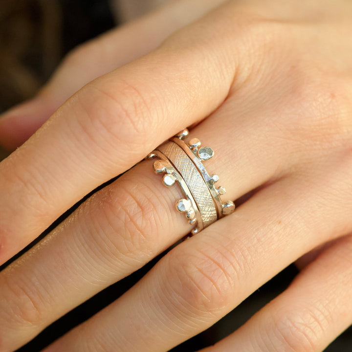 SET of 3 RINGS Rustic Stacking Ring Set