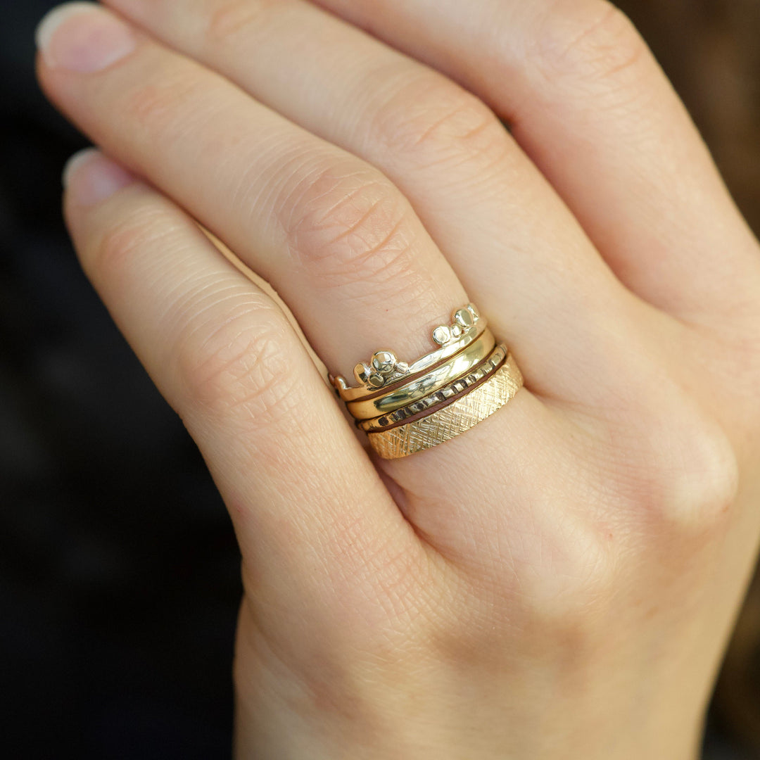 Rustic Patterned Ring Set