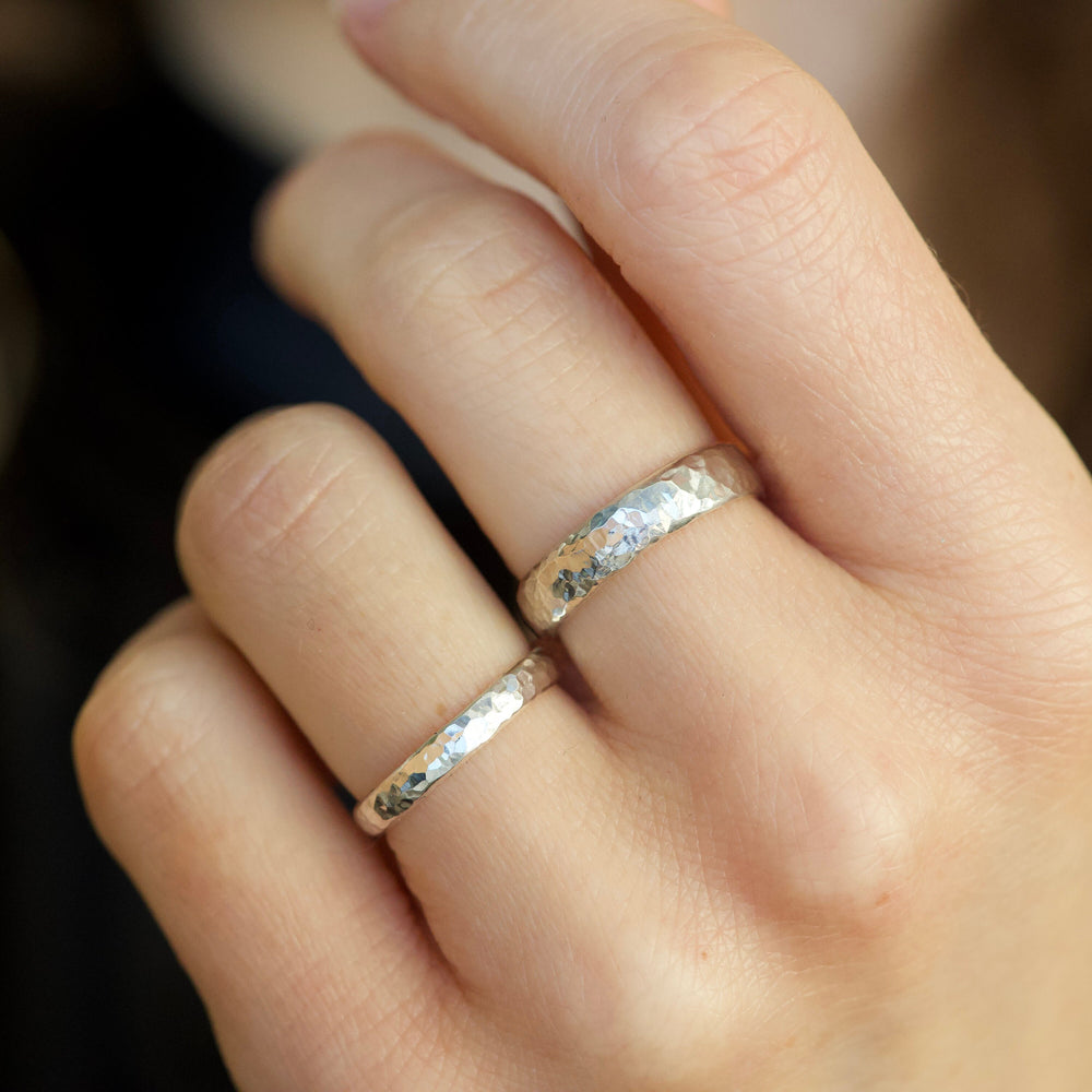 SET of 2 Hammered Rings