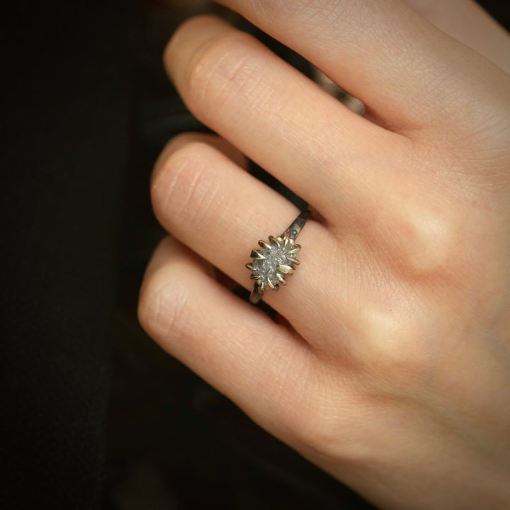 Raw Gray Diamond Ring