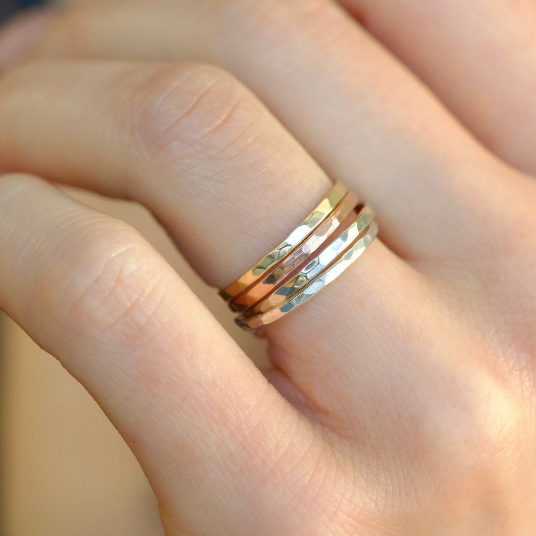 1.5mm Slim Hammered Ring