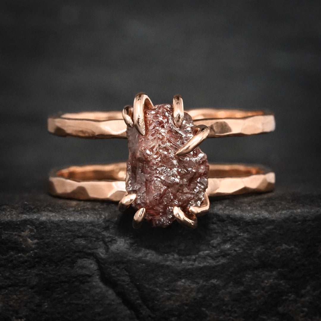 Raw brown diamond ring