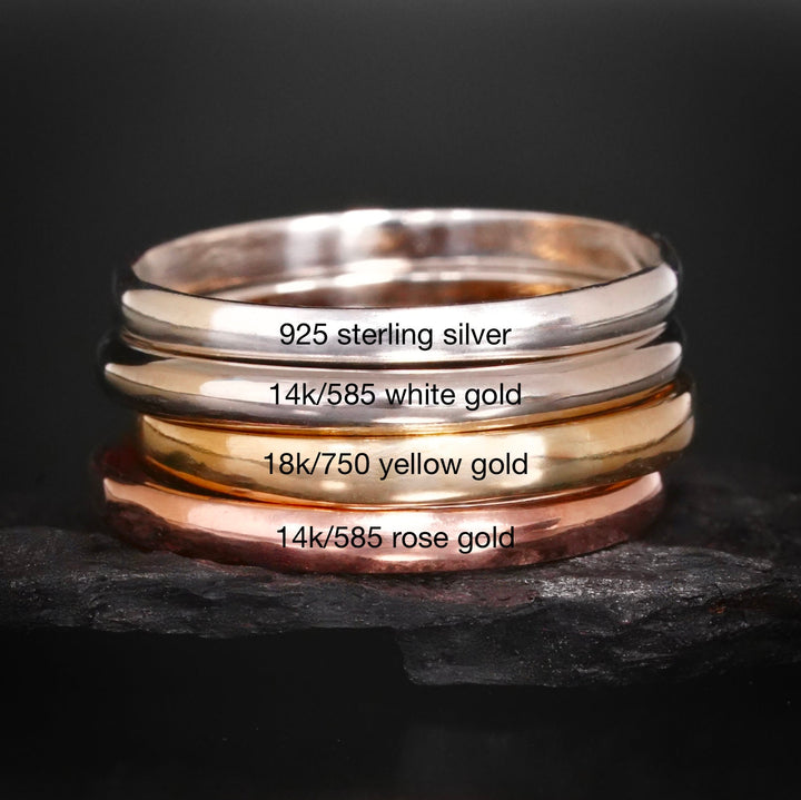 SET of 3 RINGS Rustic Stacking Ring Set