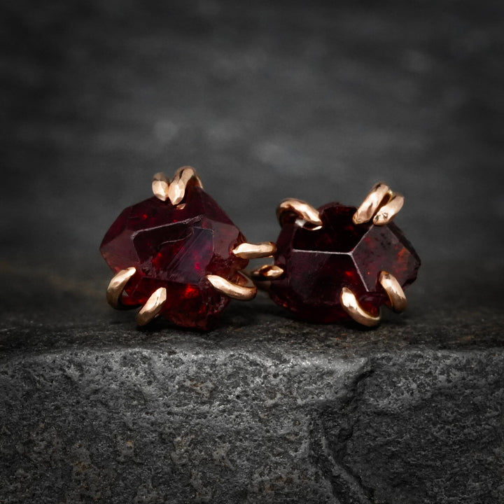 RTS 14k Rose Gold LIMITED EDITION Red Garnet Studs