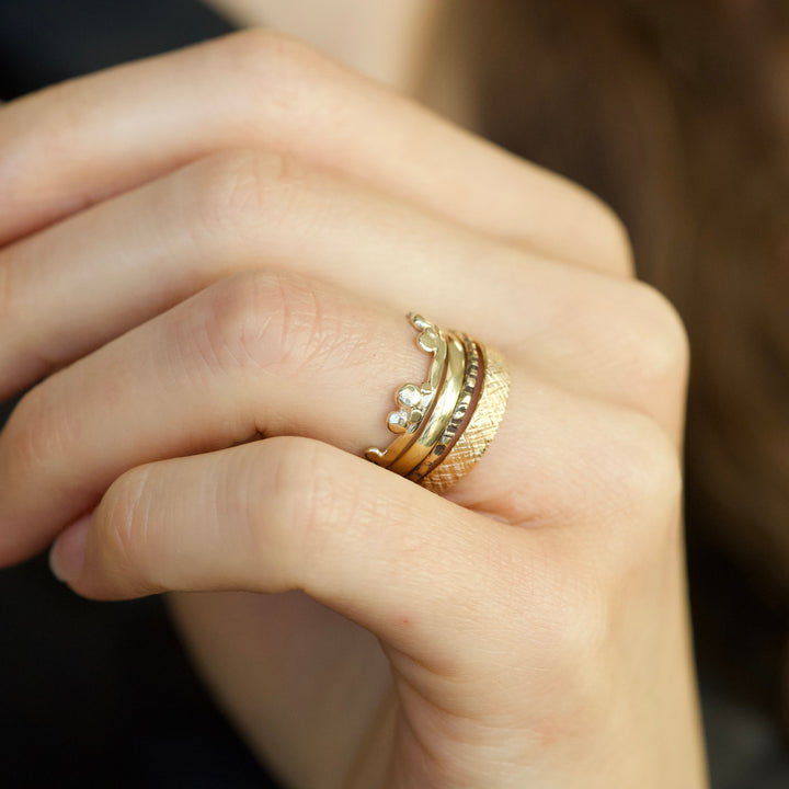 Rustic Patterned Ring Set