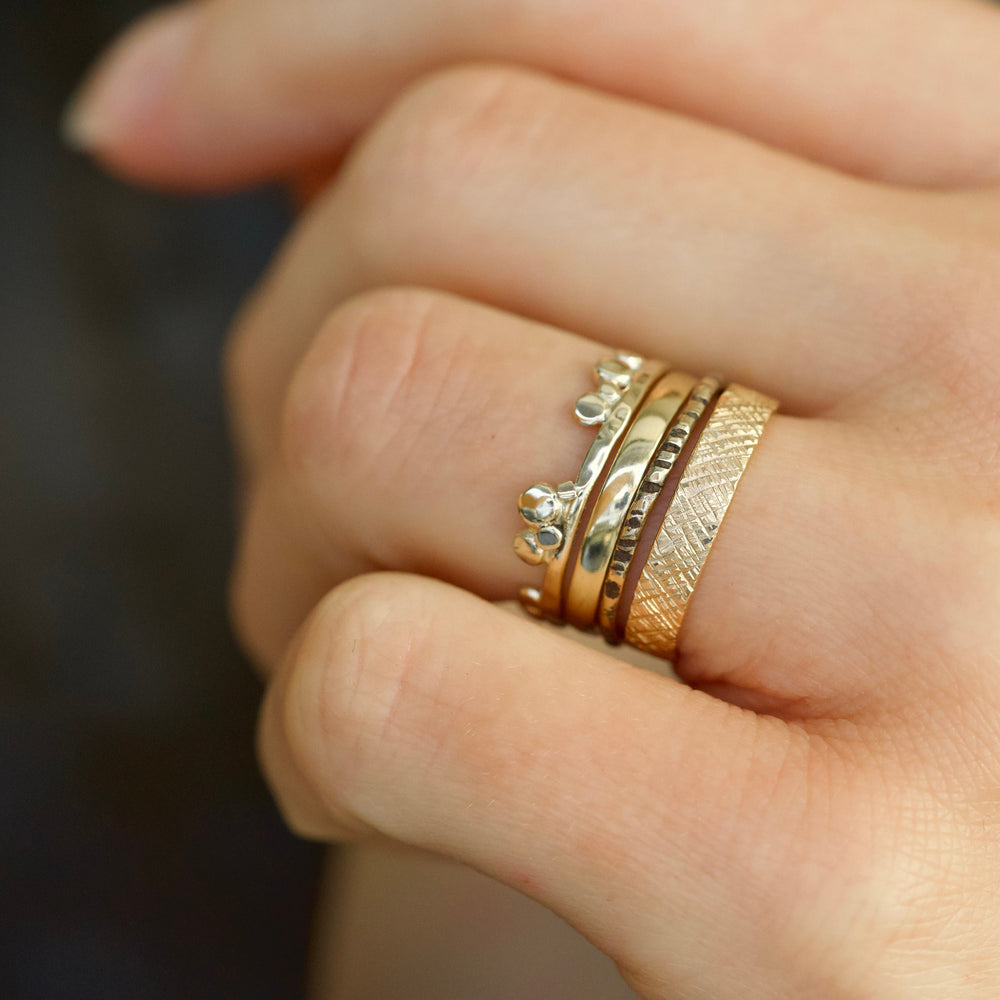 Rustic Patterned Ring Set