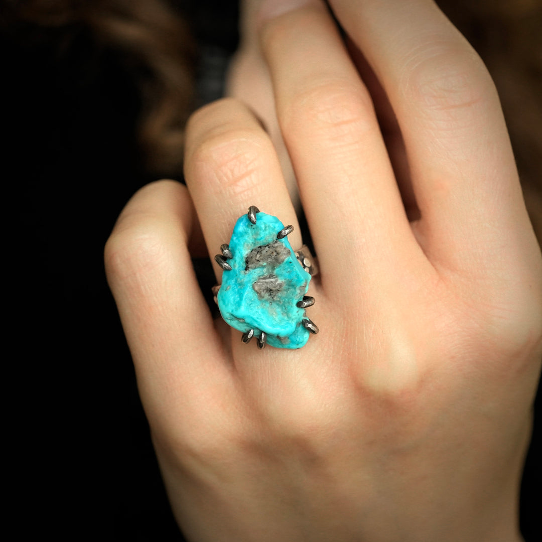 Raw Sleeping Beauty Turquoise Ring