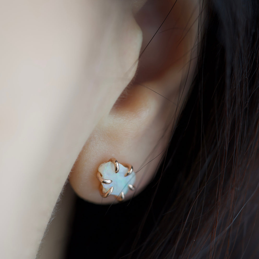 RTS 14k Rose Gold Raw Opal Studs