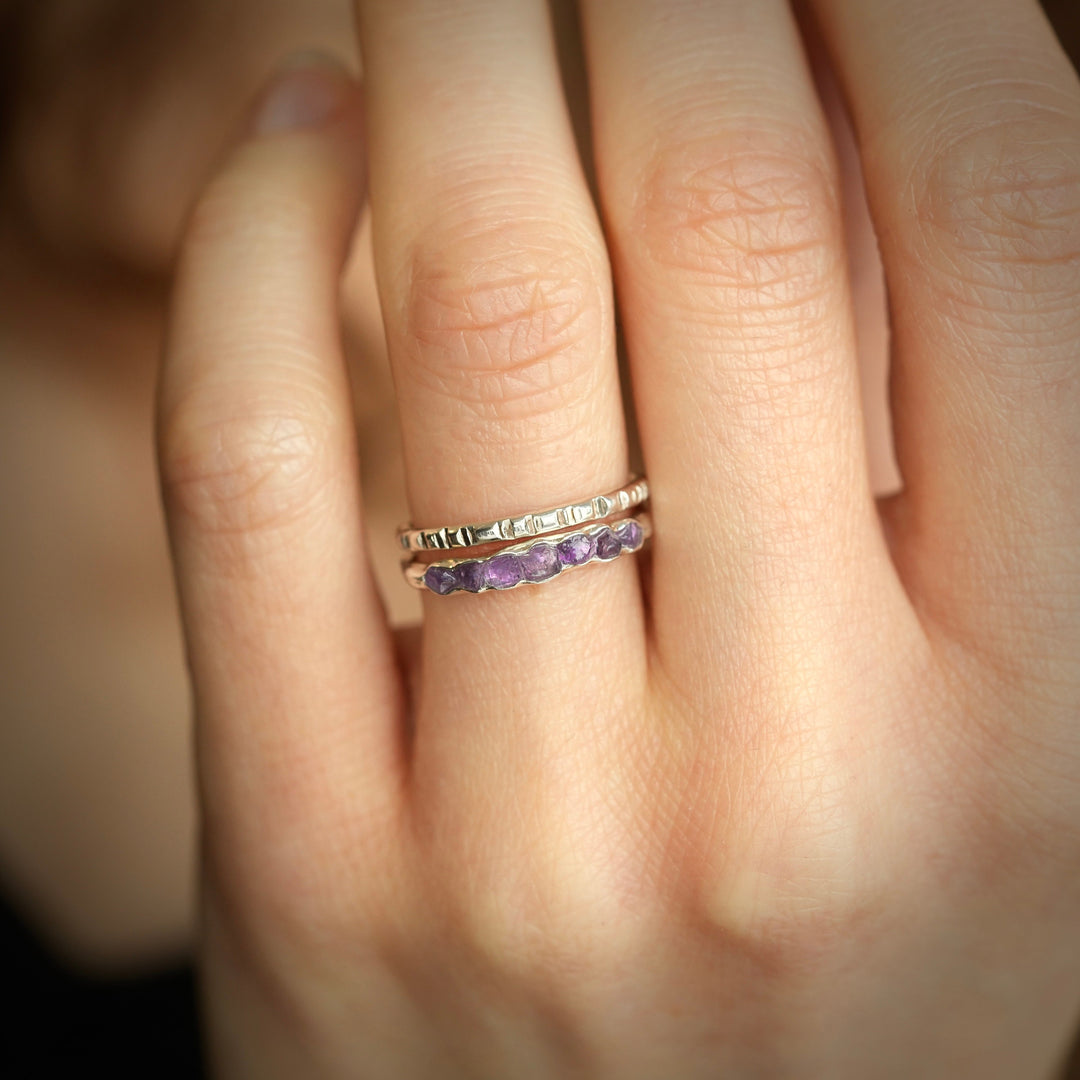 Raw Amethyst Band Ring