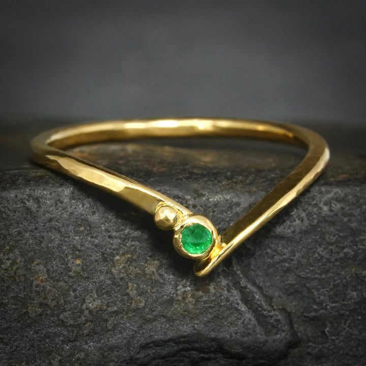 Emerald Chevron Ring