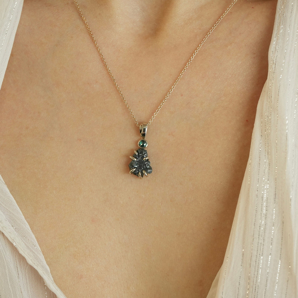 Raw Blue Diamond Necklace