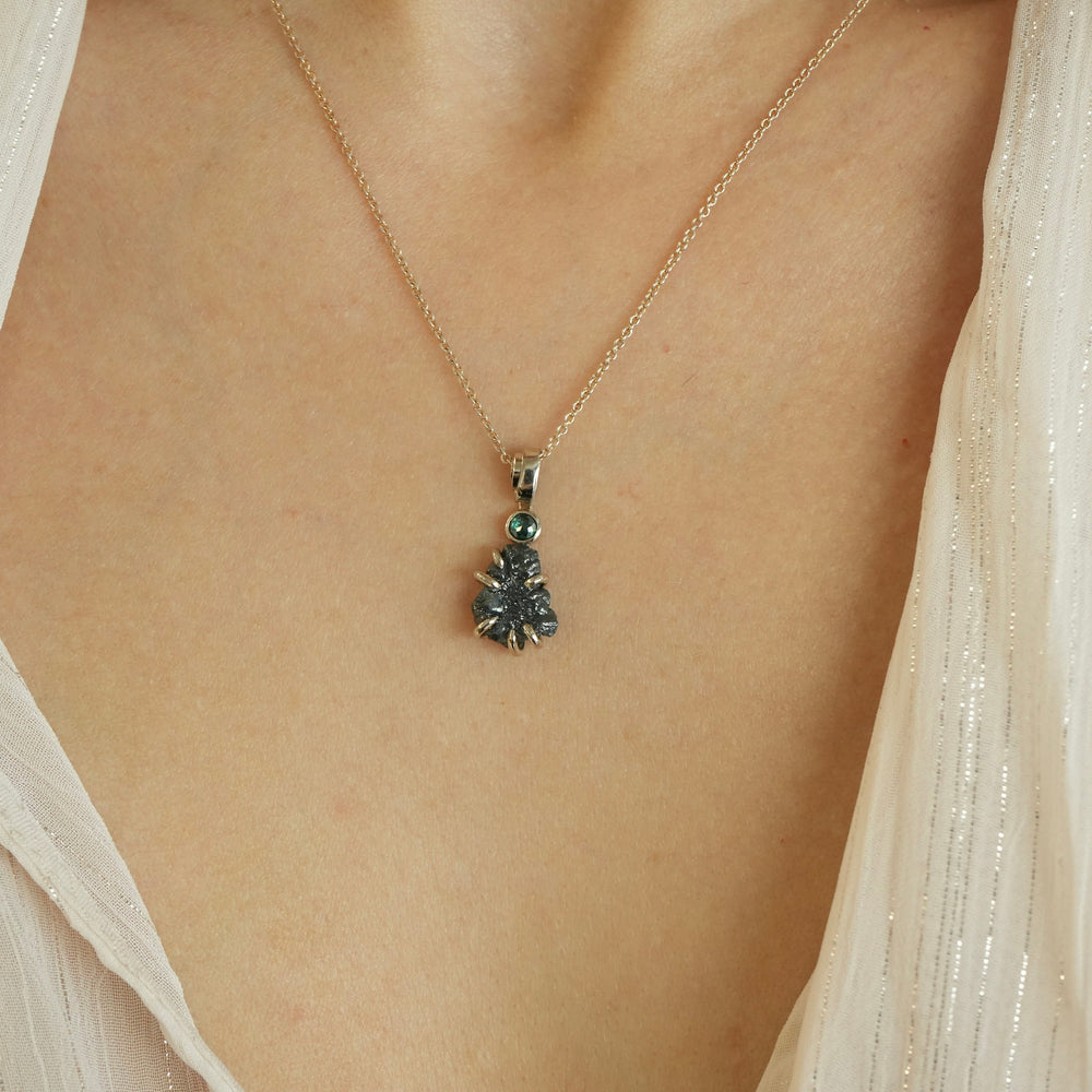 Raw Blue Diamond Necklace