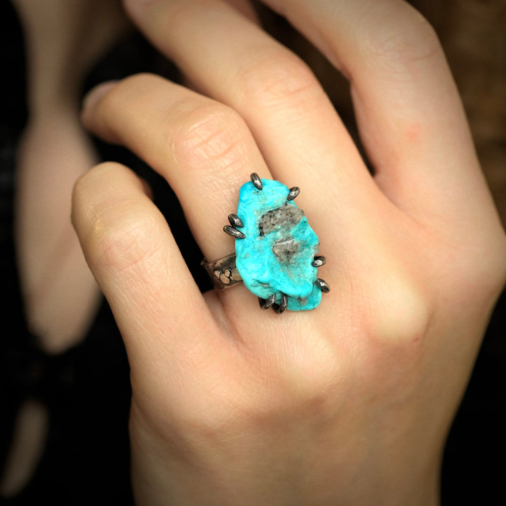 Raw Sleeping Beauty Turquoise Ring