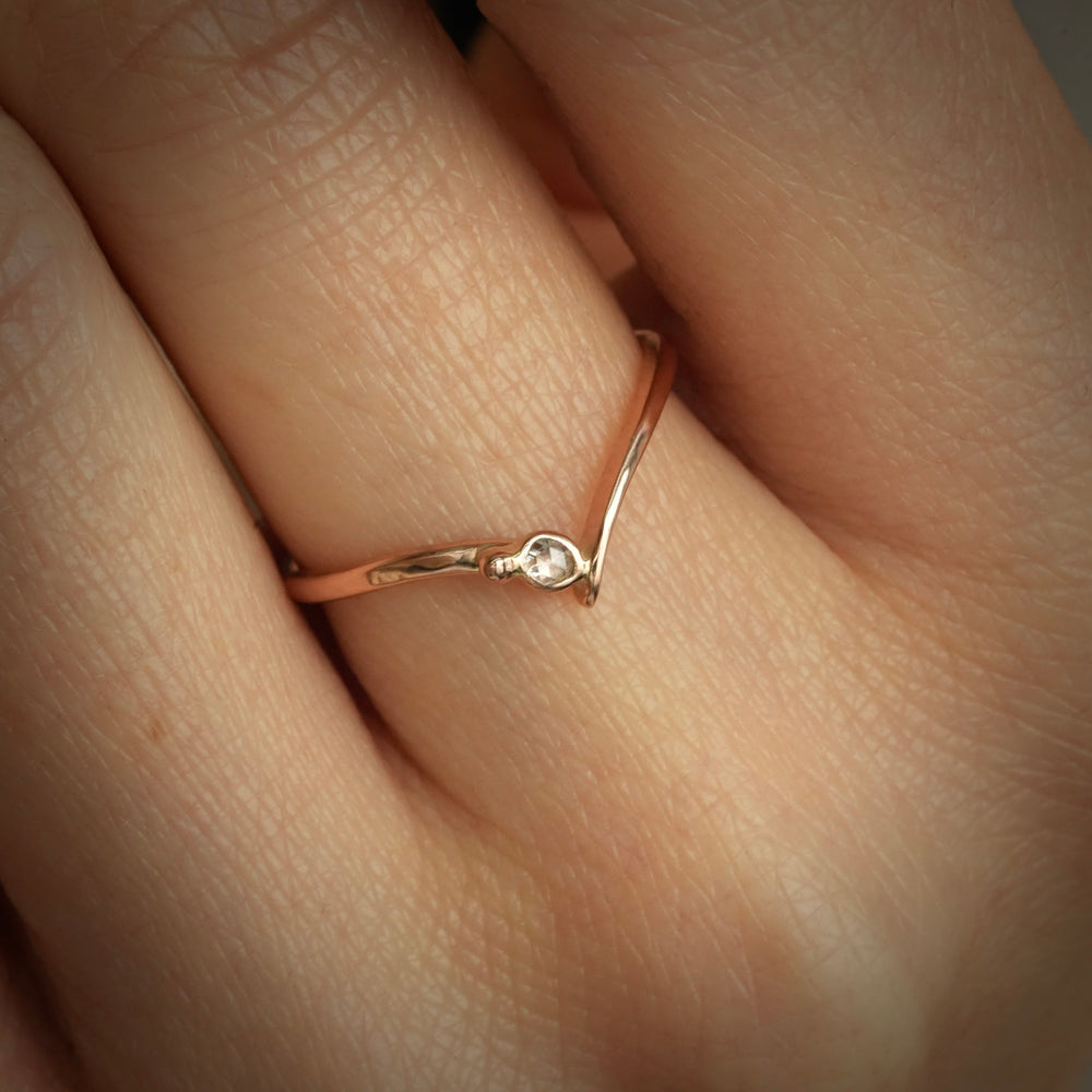 Clear Diamond Chevron Ring