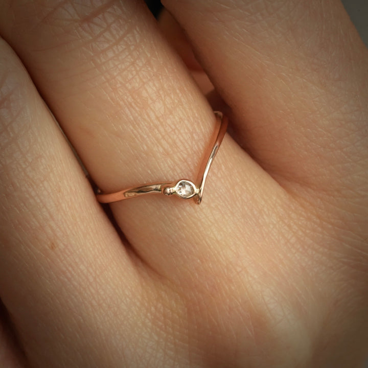 Clear Diamond Chevron Ring