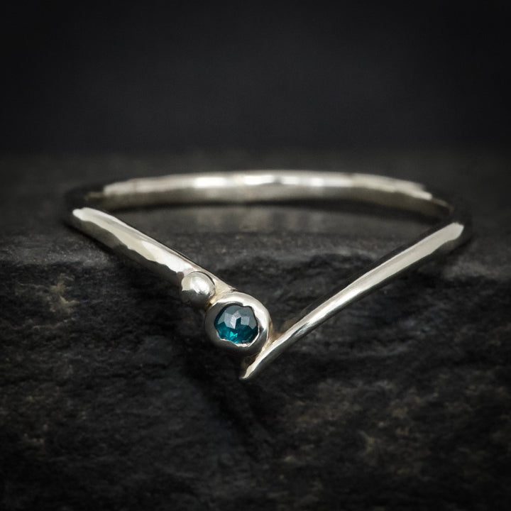 Blue Diamond Chevron Ring