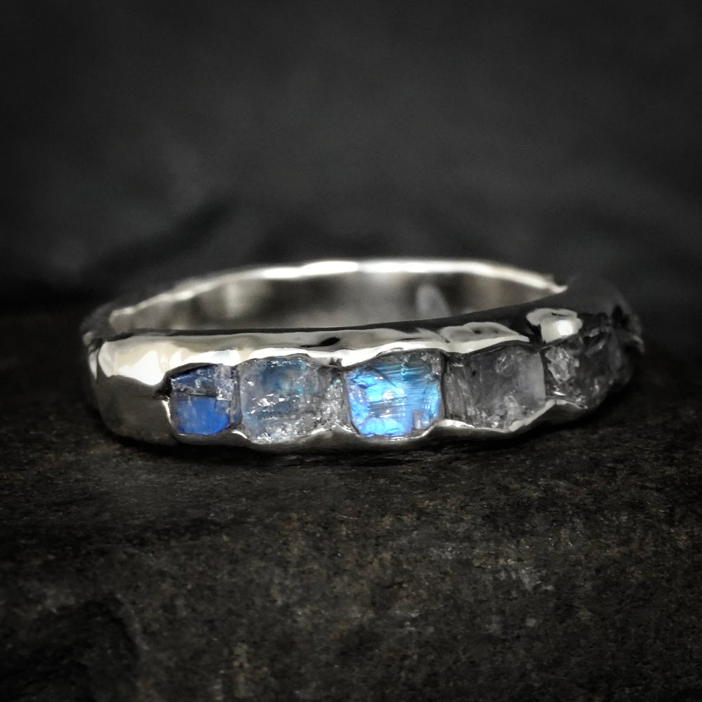 Raw Rainbow Moonstone Ring