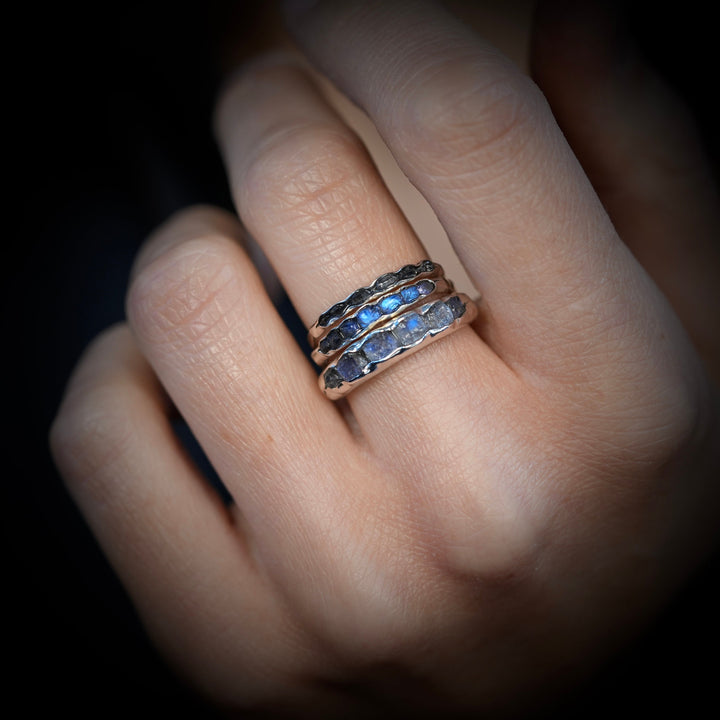 Raw Rainbow Moonstone Ring