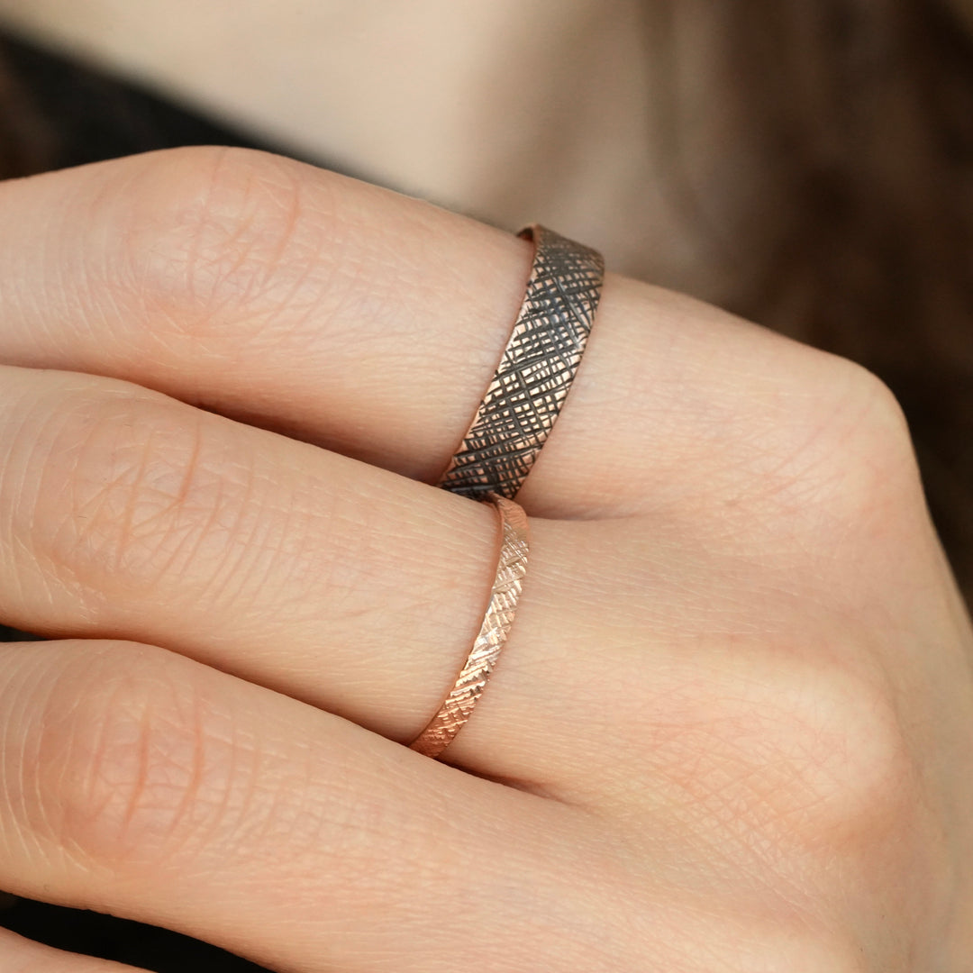 Patterned Wedding Band Ring