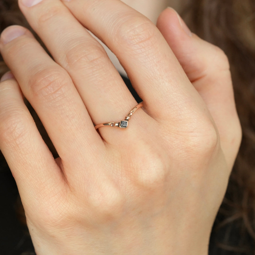 Black Diamond Chevron Ring