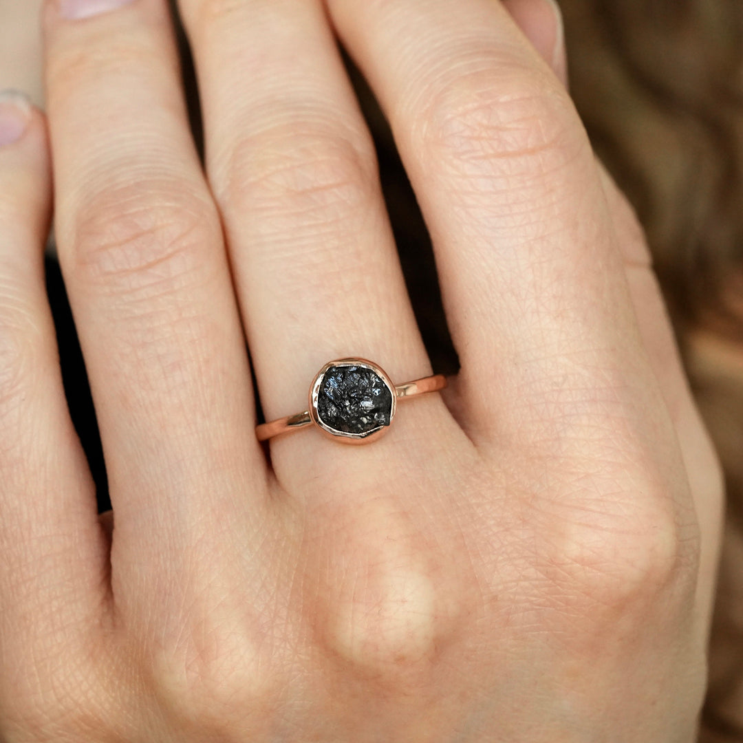 Black Diamond Engagement Ring