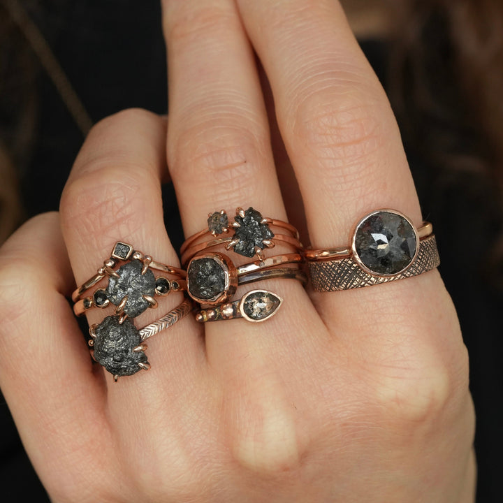 Fine jewellery with raw black diamonds