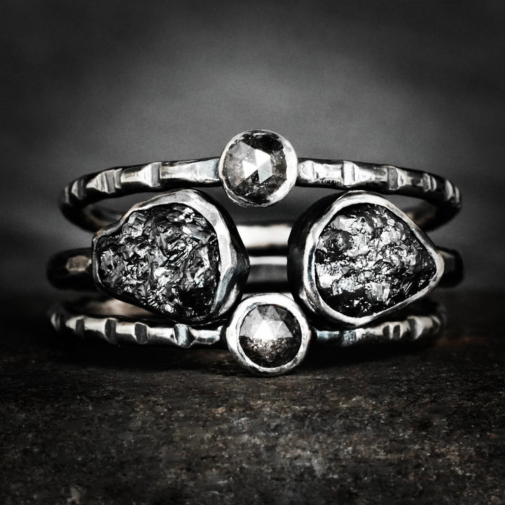 Salt and Pepper Diamond Ring