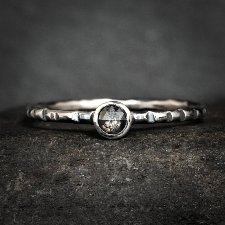 Salt and Pepper Diamond Ring