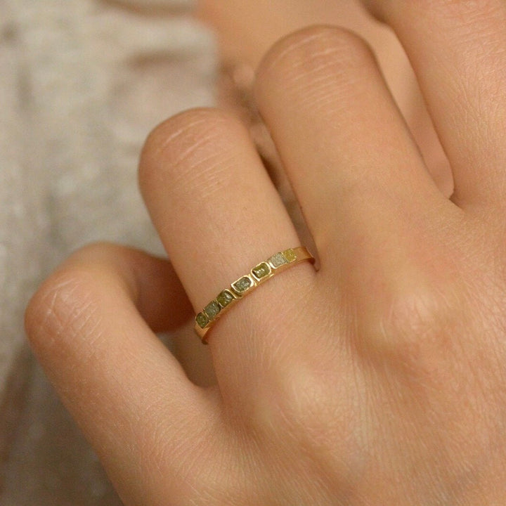 Yellow Cube Diamond Ring