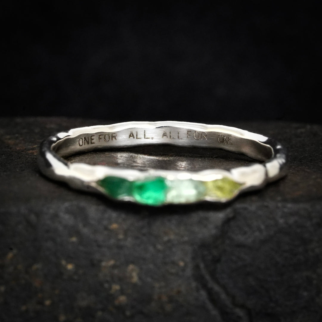 CUSTOM Raw Personalised Birthstone Mother's Ring with Personalised Engraving