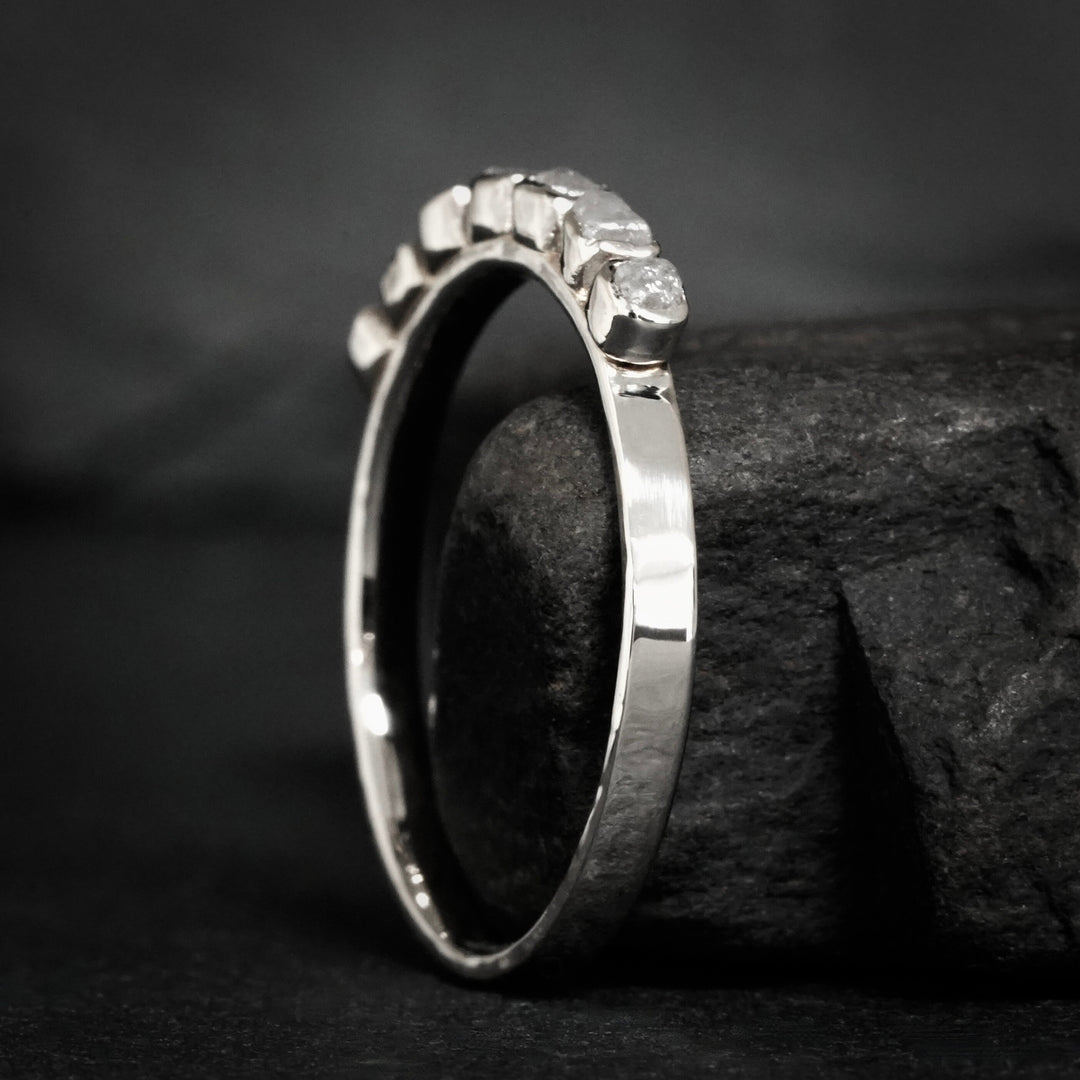 Raw Gray Cube Diamond Ring