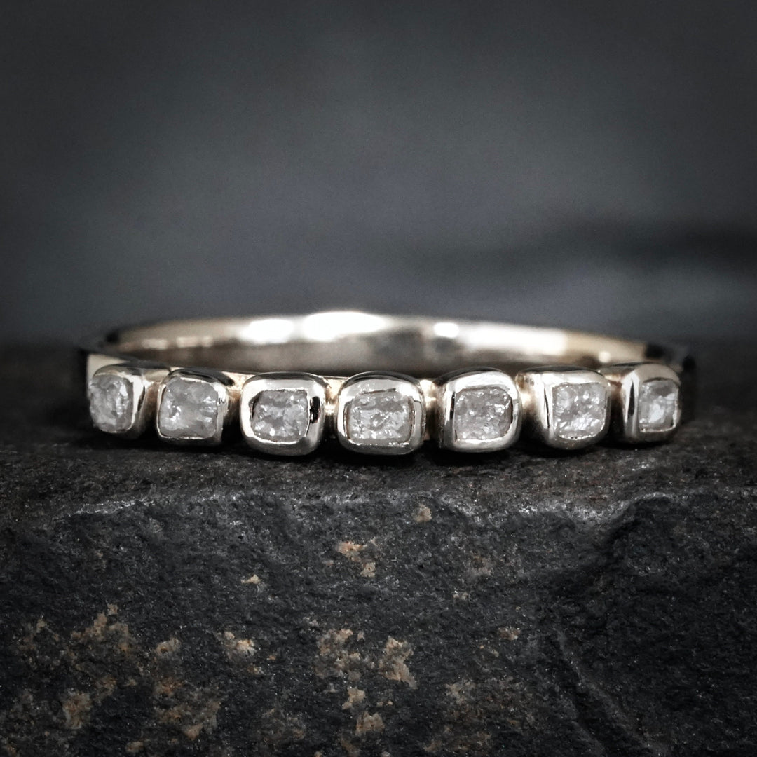 Raw Gray Cube Diamond Ring