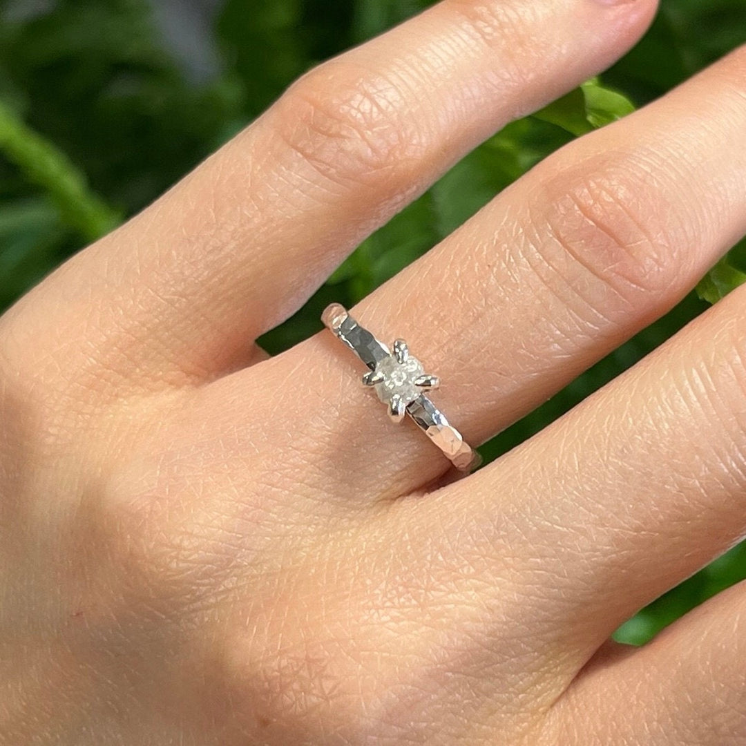 Raw Diamond Engagement Ring