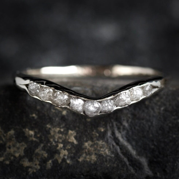 Raw White Diamond Wave Ring