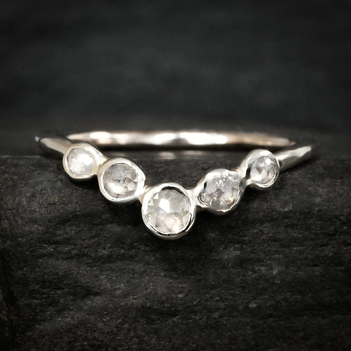 White Diamond Wave Ring