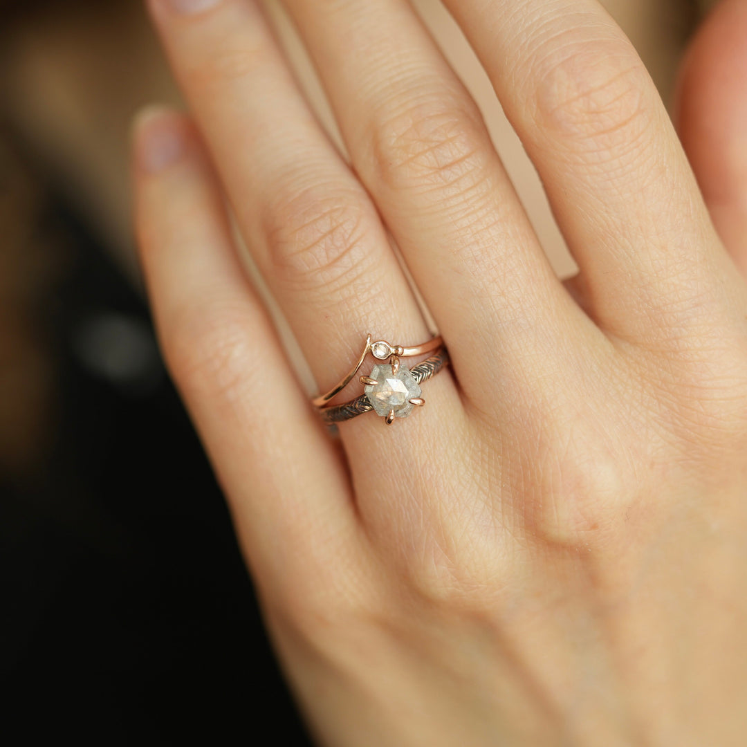 Clear Diamond Chevron Ring